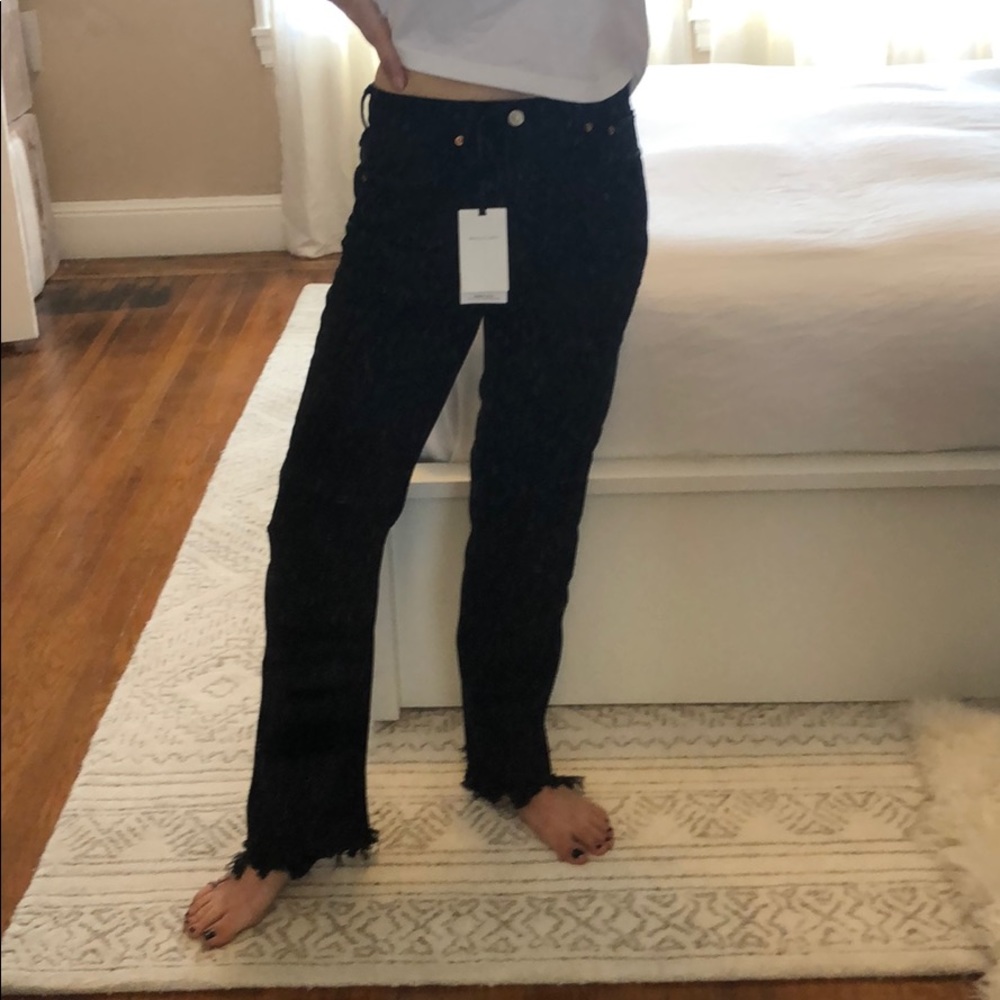 NWT Zara woman black Pipe Straight Jeans